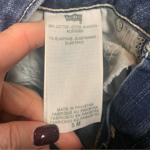 Levi’s 535 leggings size 5M dark wash  Blue Jeans no distressing some stretch - Picture 4 of 6